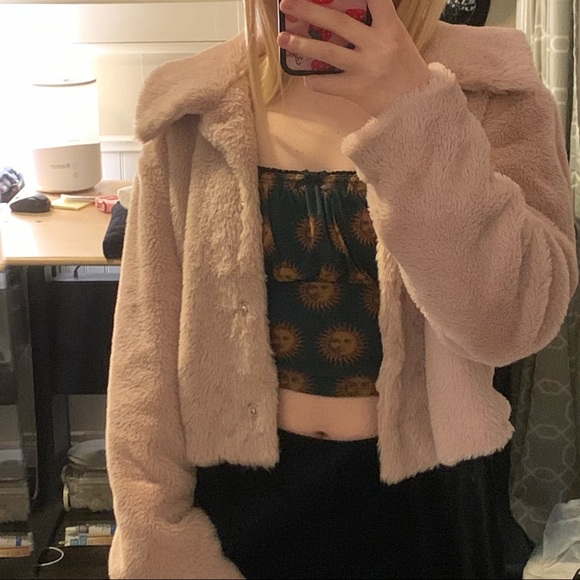 Kendall & Kylie faux fur cropped jacket - Picture 4 of 4